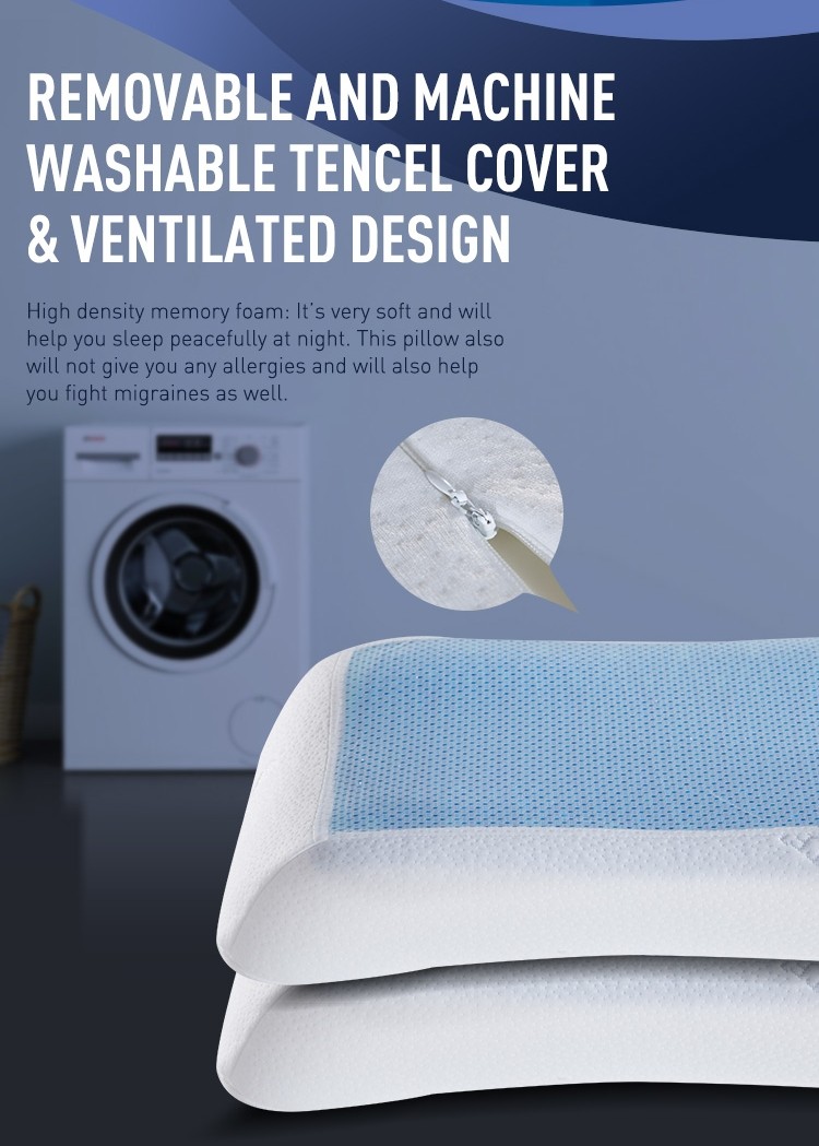 product-JLH-AK119 | High Density Gel Memory Foam Pillow For Queen bed-img
