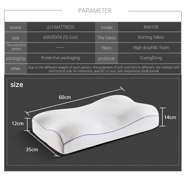 JLH Mattress comfortable bamboo memory foam pillow company delivered directly