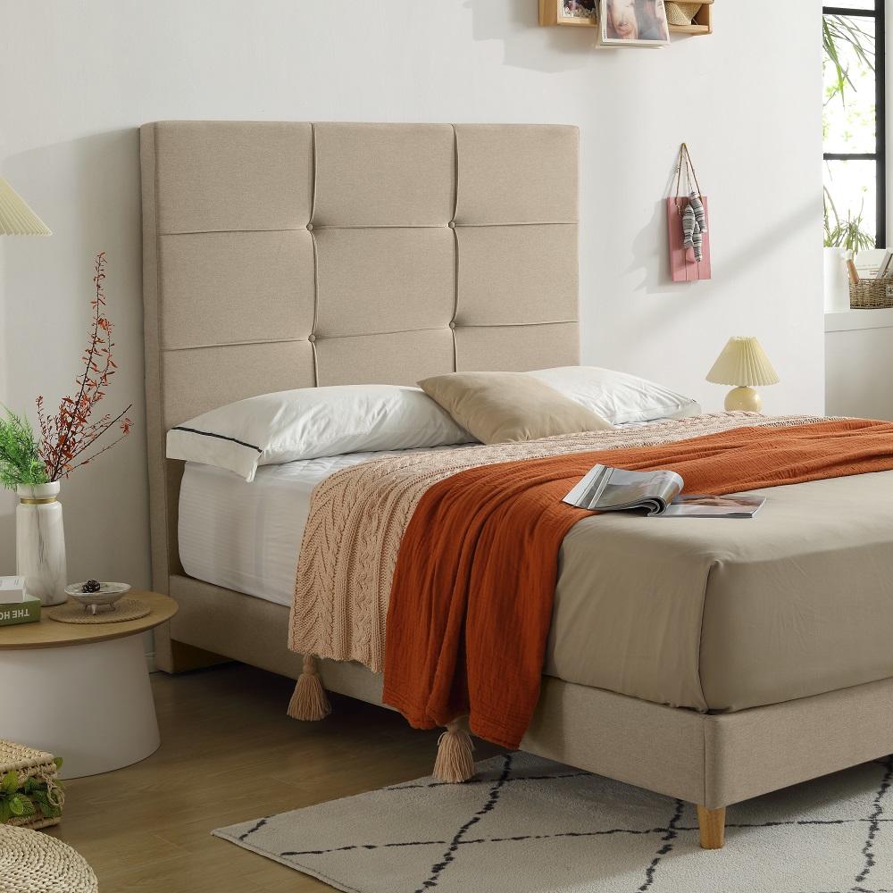 MB3356ZT | ​2022 Cream Hand-turfted cotton fabric upholstered bed with affordable price
