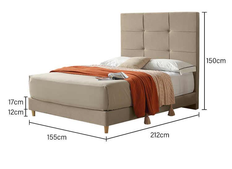 product-MB3356 | 2022 Cream Hand-turfted cotton fabric upholstered bed with affordable price-JLH-im