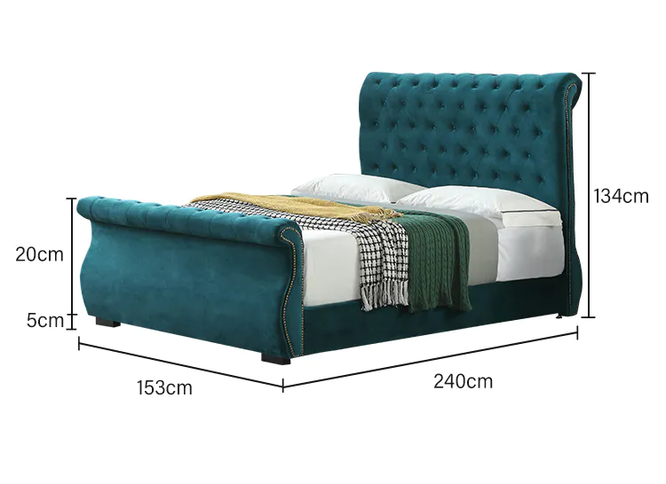 JLH Mattress Custom green upholstered bed Supply delivered directly