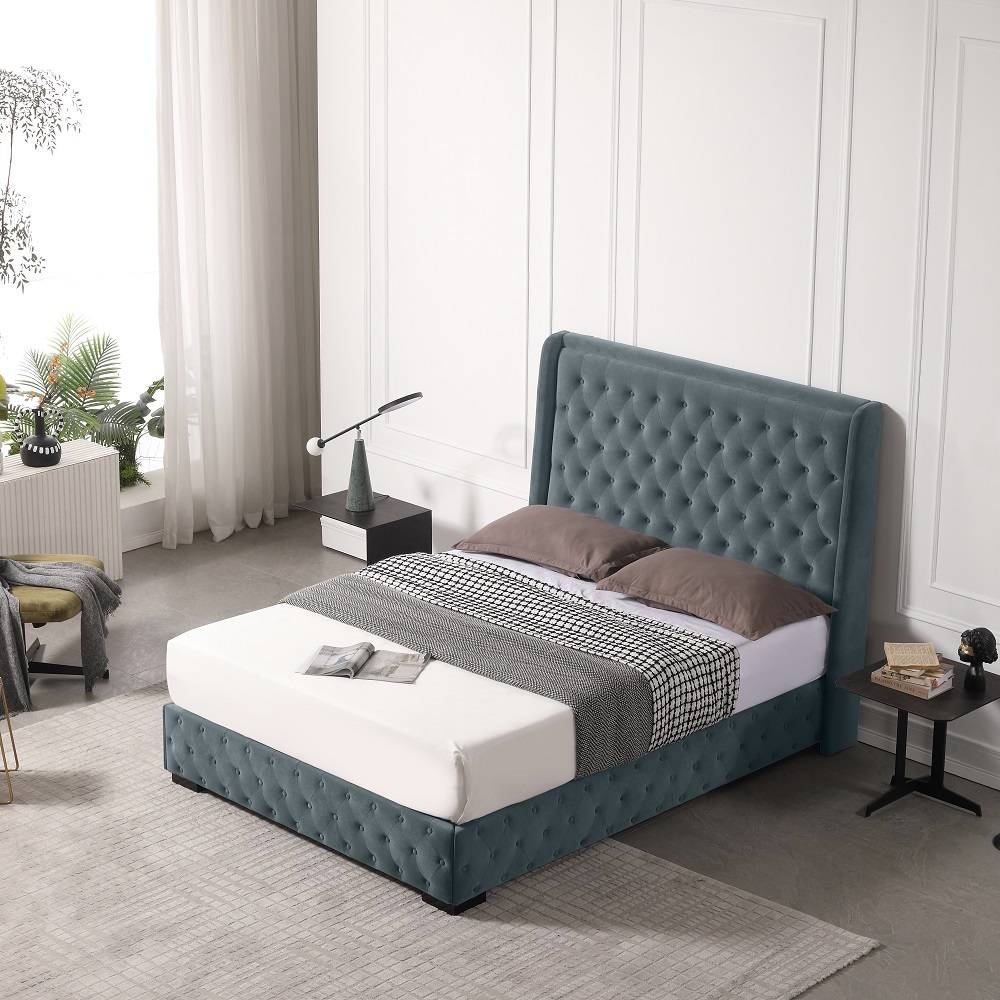 MB3616ZT |  Storage Design Tufted Ottoman Bed with wingback and Pneumatic rod