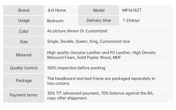 JLH Mattress New upholstered single bed for business delivered easily