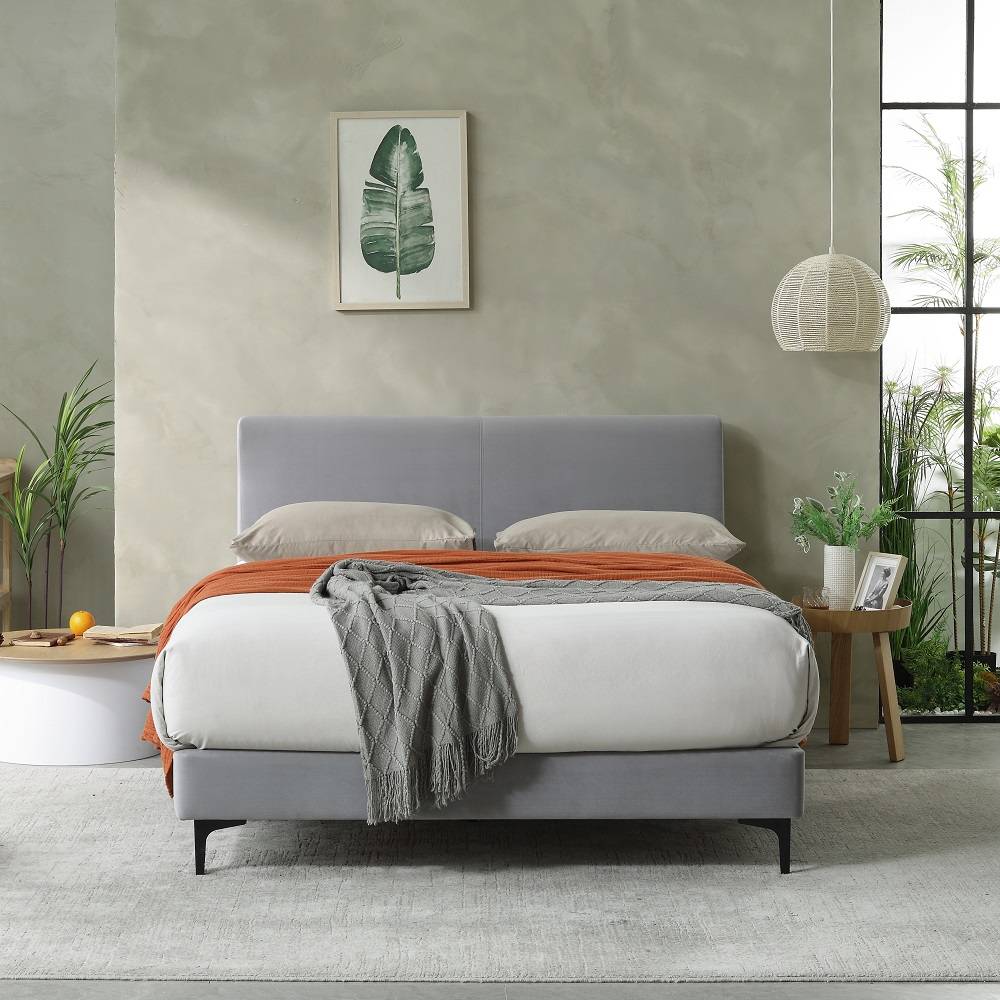 MB3630ZT |  2022 Simple Light grey upholstered bed for adult