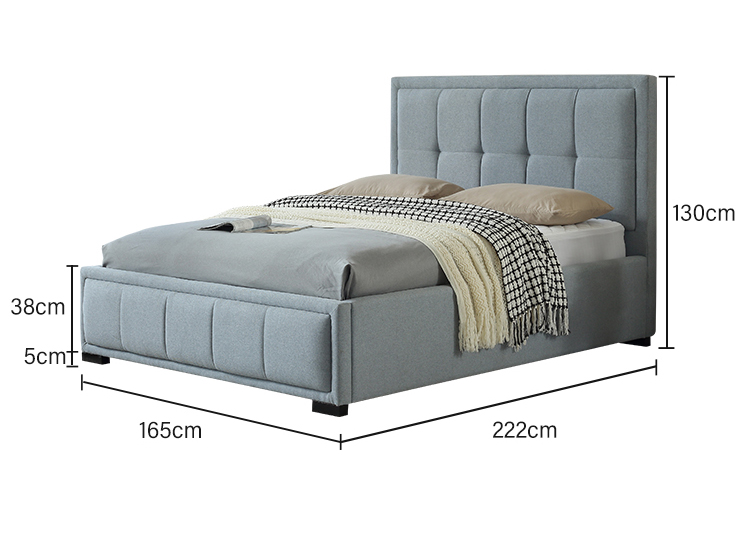 product-JLH-MB3610ZT | Luxury Button Design Cotton Fabric upholstered bed for middle high end mark-1