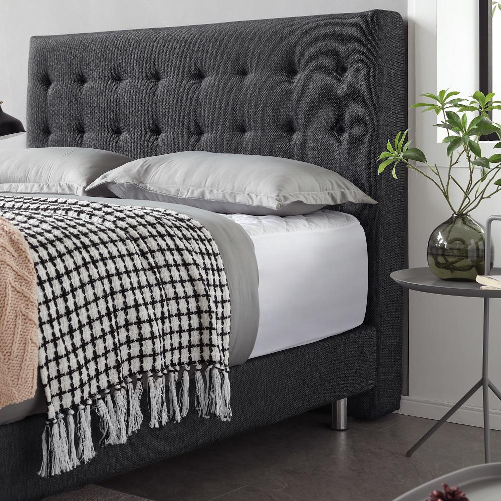 MB3332ZT | Classic Design Linen Fabric upholstered bed for high end market Black color Europe style