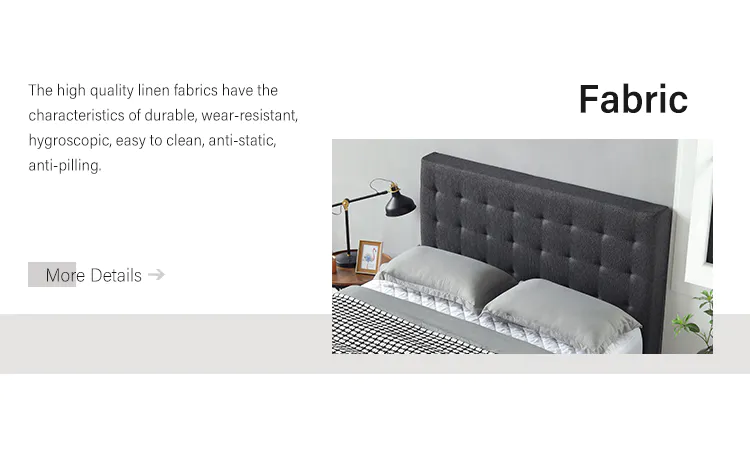 JLH Mattress High-quality tufted upholstered platform bed factory