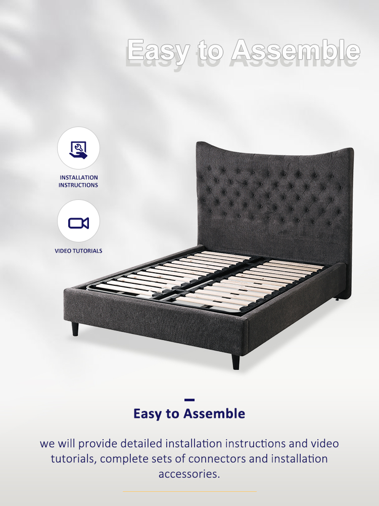 product-MB3662ZT Upholstered Platform Bed Frame Tufted Headboard Wood Slat Support Easy Assem-JLH Ma