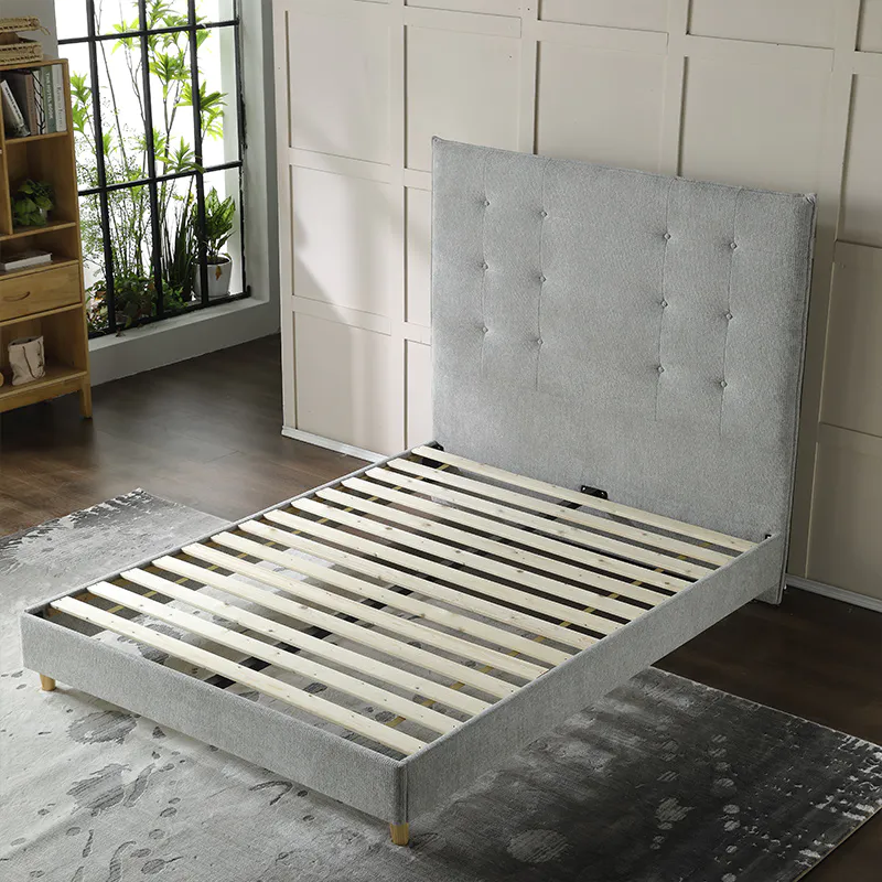 Best MB3663ZT Easy Clean Fabric Tufted Bed, Assorted Sizes & Colors Factory Price - JLH Furniture