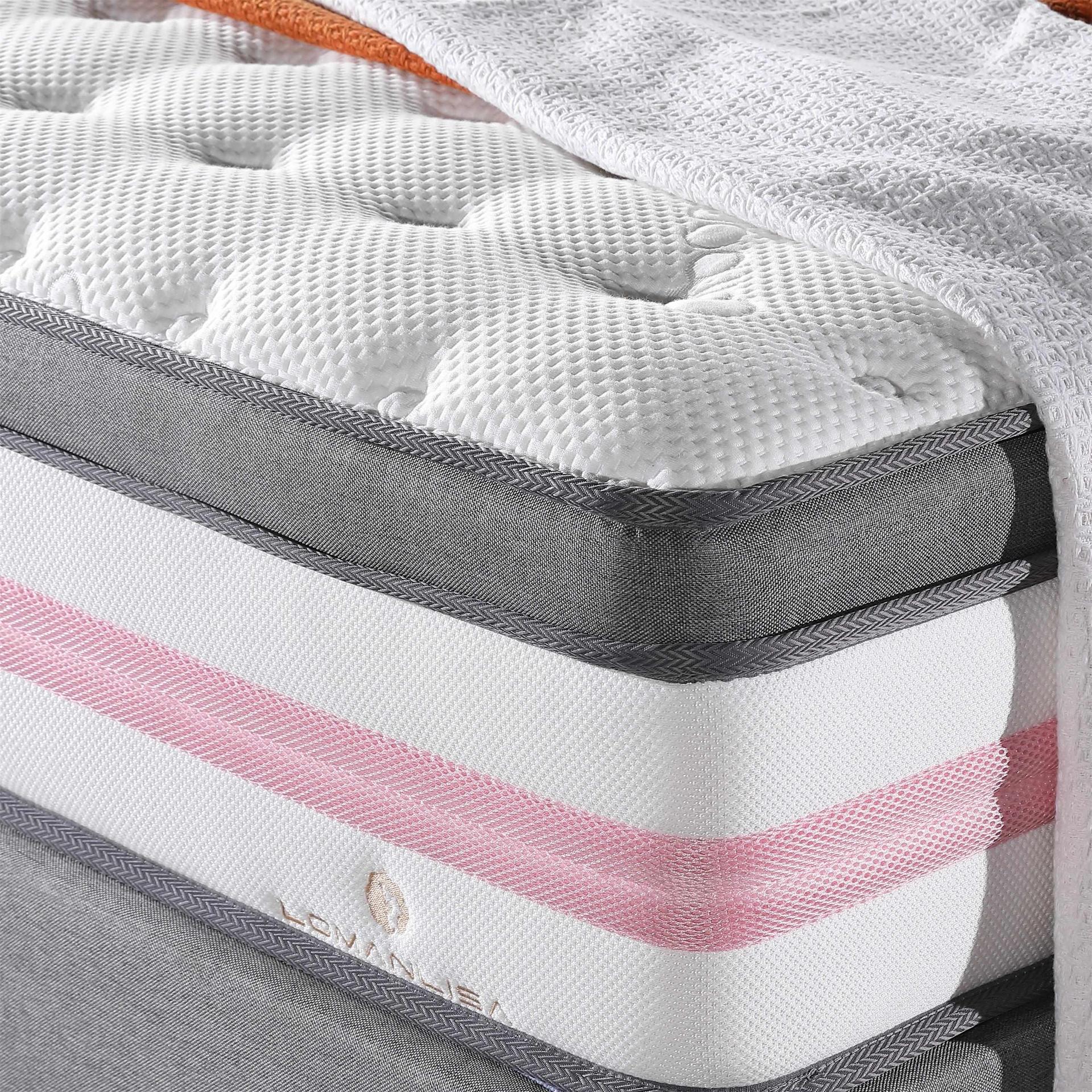 5 Zoned Wool Dacron Foam Pocket Spring Rolling Mattress With Anti-Mite Function