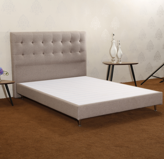 CJ-7 Adjustable Fabric Wooden Bedroom Furniture Bed Frame Easy Assembly