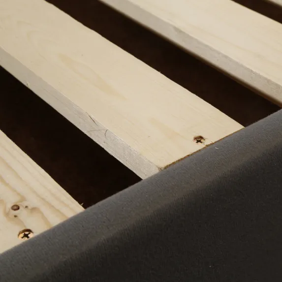 CJ-7 | JLH Modern Adjustable Fabric Wooden Bed Frame / Easy Assembly / Strong Wood Slat Support