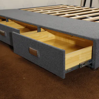 CJ-41 JLH Furniture Solid Wood Full Size Padded Bed Platform Storage Bed