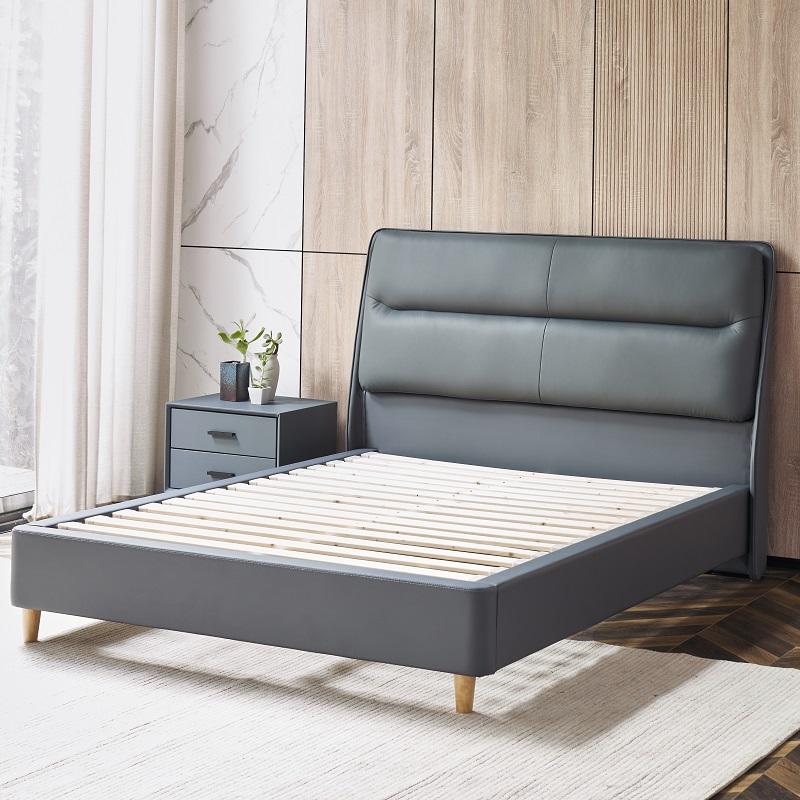 MP2809 TIME CAPSULE Classic Unique Design Leather Bed Frame With Headboard