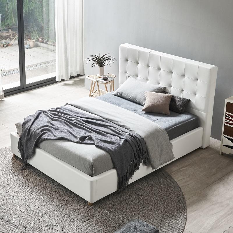 MB3332 TIME CAPSULE Modern Upholstered Storage Leather Bed Frame With Headboard