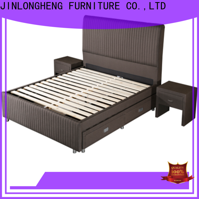JLH wood bed frame with headboard for business delivered directly