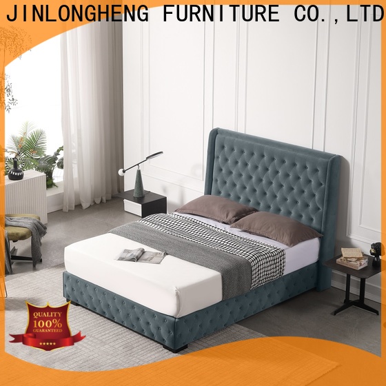 JLH Wholesale upholstered twin bed factory for hotel