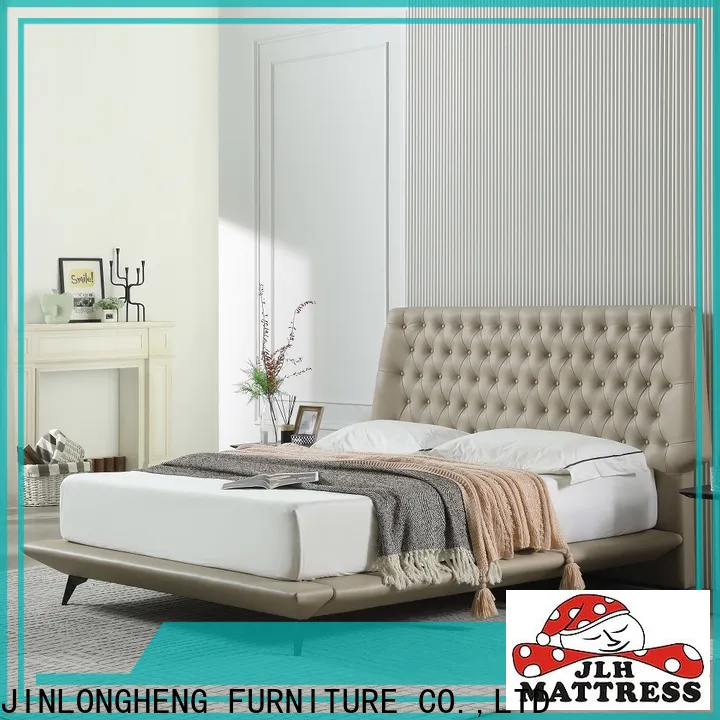 JLH Mattress tufted upholstered platform bed manufacturers for guesthouse