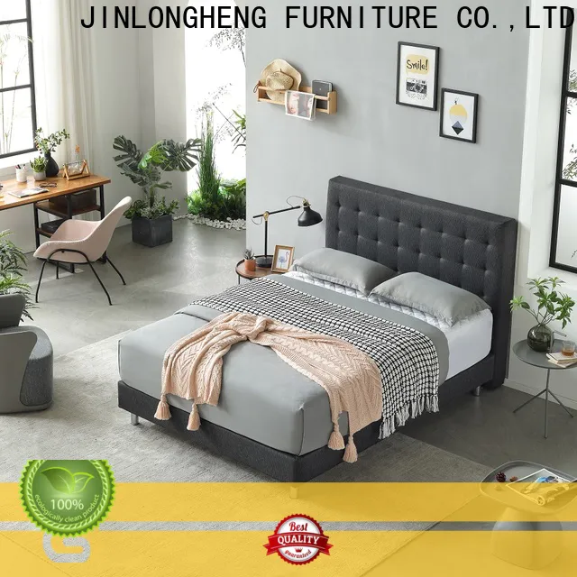 JLH Mattress High-quality tufted upholstered platform bed factory